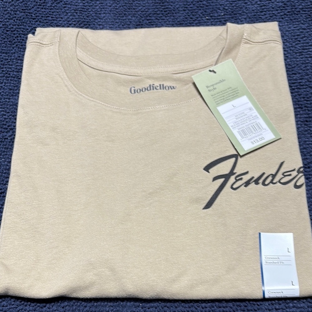 Goodfellow & Co Tan Short Sleeve Tee FENDER LOGO